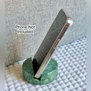 New Natural Green Marble Stone Cell Phone Heavy Freestanding Holder Stand